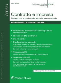 Contratto e Impresa – Gennaio 2021