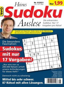 Heines Sudoku Auslese – Nr8 2021