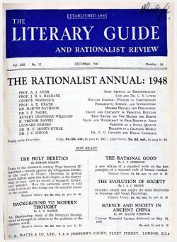 New Humanist – The Literary Guide December 1947