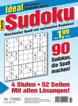 Ideal Sudoku – Nr 7 2022