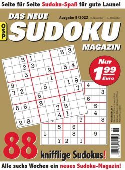 Das Neue Sudoku – Nr 9 2022