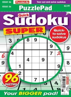 PuzzleLife PuzzlePad Sudoku Super – Issue 36 – 19 April 2024