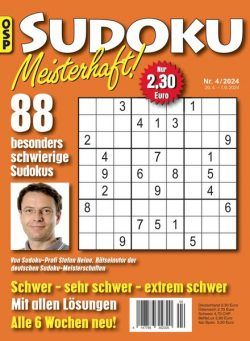 Sudoku Meisterhaft – Nr4 2024